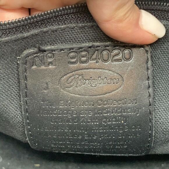 Brighton Black & Brown Croc Embossed Shoulder Bag - Picture 9 of 9